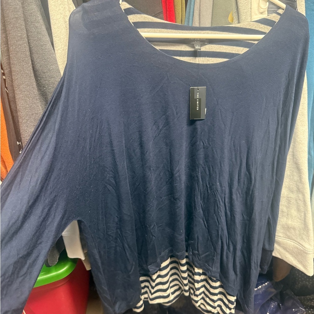 The limited NWT Navy Blue Striped Women's Top